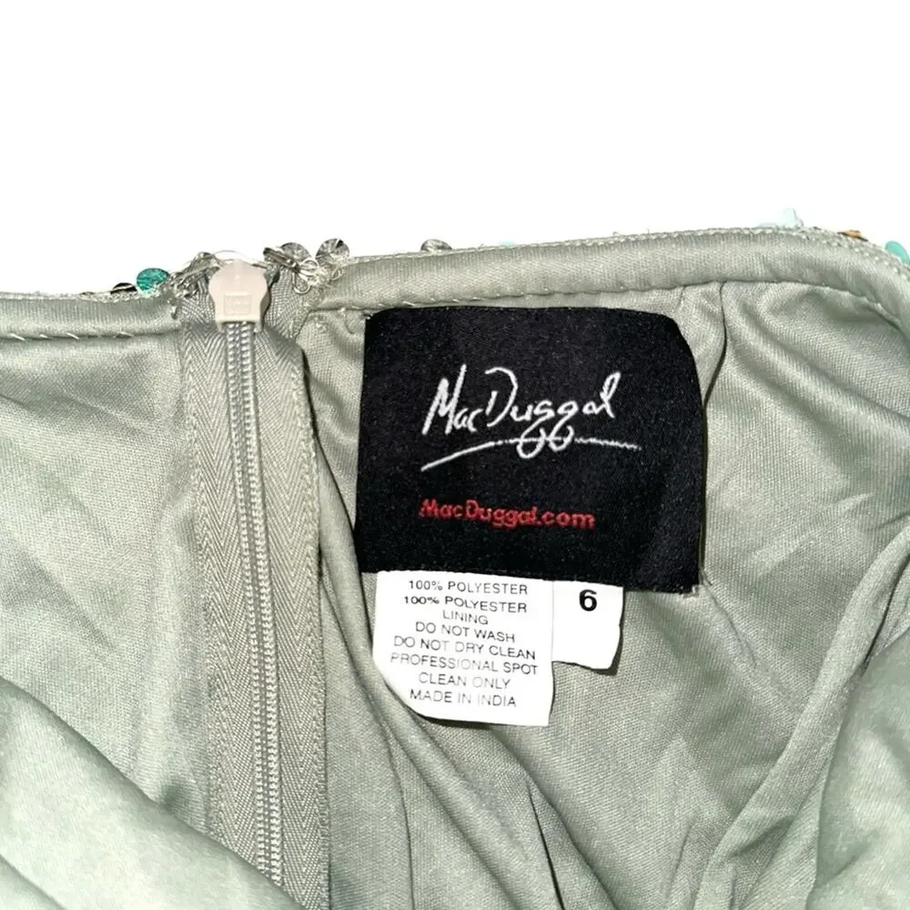 NWOT Mac Duggal Sequin Sleeveless Gown sz 6 in Sage 10702
